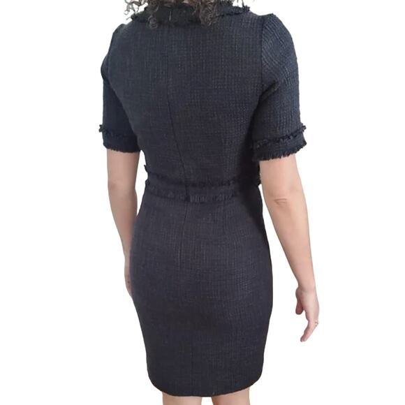 Ecaille Paris Navy Tweed Fitted Dress - Picture 3 of 12